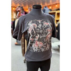 NEW Ranch Roping Cowboy Picture Tee in Gray